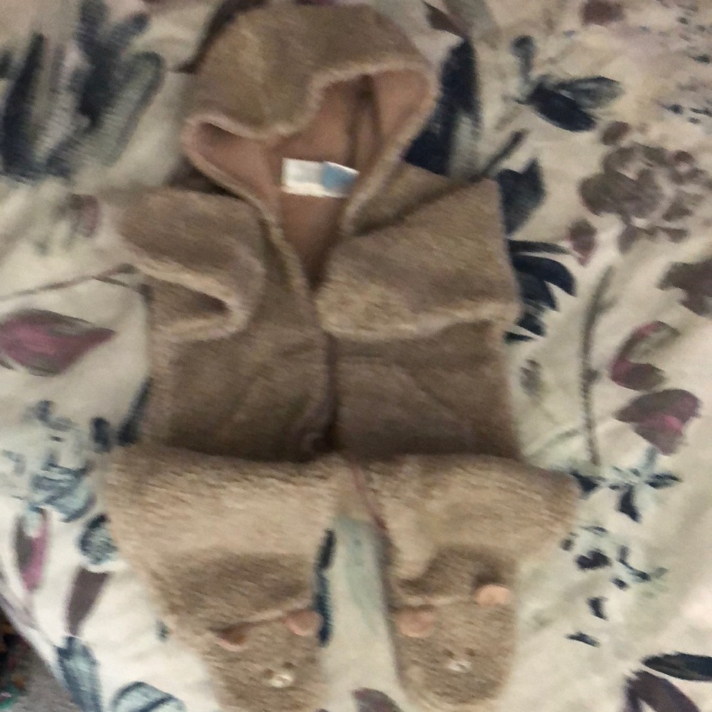 BabyCrest Tan Cozy Fleece One Piece Footies